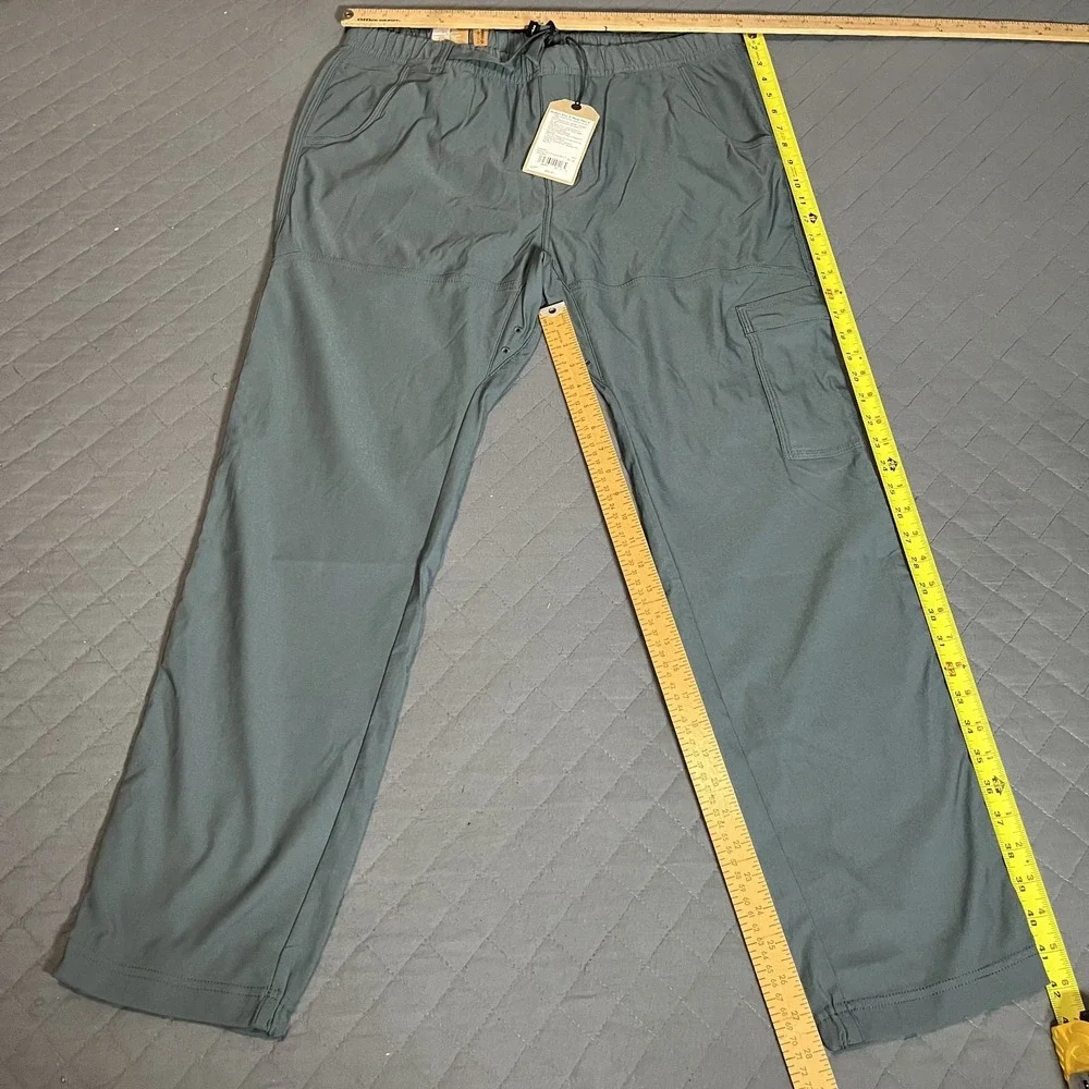Prana Mens XL‎ x 30 Stretch Zion E-Waist Pants II Grey Blue Standard Fit - NWT